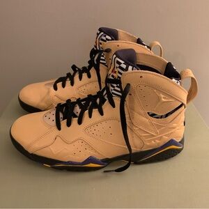 Air Jordan Tan and Black High-Top Sneakers